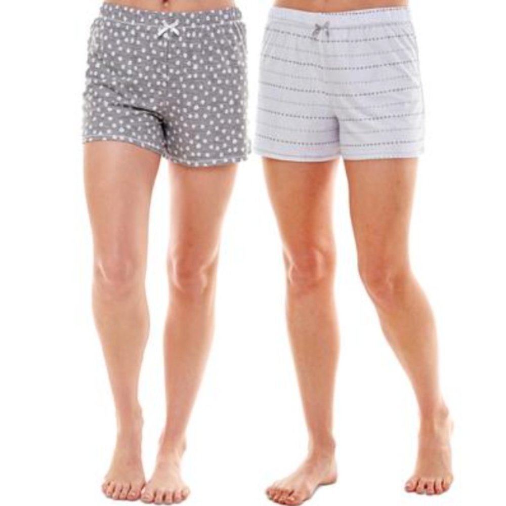 Roudelain Women's Cozy Printed 2 Pack Sleep Shorts - Large